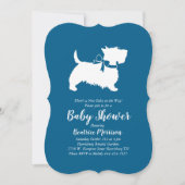 Scottish Terrier Dog Baby shower Blue Boy Kaart (Voorkant)