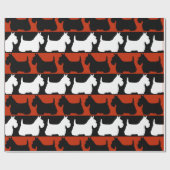 Scottish Terrier dog Black/red/white, strepen Than Cadeaupapier (Vlak)