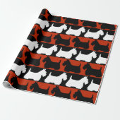 Scottish Terrier dog Black/red/white, strepen Than Cadeaupapier (Uitgerold)