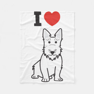 Scottish Terrier Dog Cartoon Fleece Deken