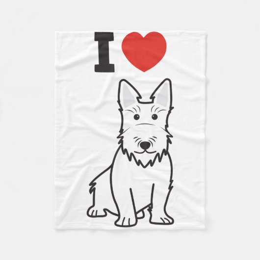 Scottish Terrier Dog Cartoon Fleece Deken (Voorkant)
