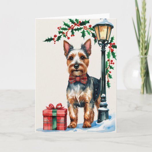 Scottish Terrier Dog Christmas Wenskaart Kaart (Voorkant)