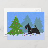 Scottish Terrier Dog Decorating kerstboom Feestdagenkaart (Voorkant / Achterkant)