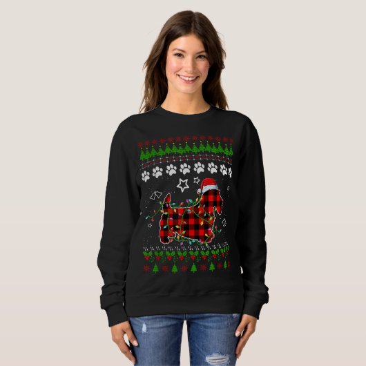Scottish Terrier Dog Funny Xmas Ugly Sweater Chris (Voorkant volledig)
