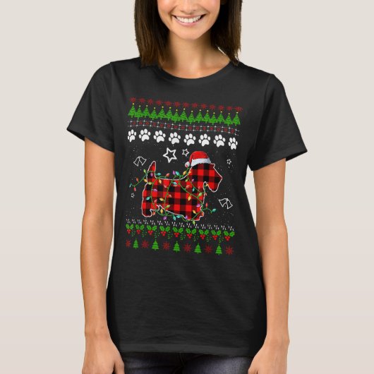 Scottish Terrier Dog Funny Xmas Ugly Sweater Chris T-shirt (Voorkant)