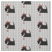 Scottish Terrier Dog Gingham Play Cute Stof (Swatch)