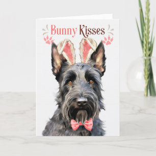 Scottish Terrier Dog in Bunny Ears voor Pasen Feestdagen Kaart
