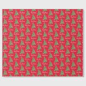 Scottish Terrier Dog Kerstmis Holiday Red Cadeaupapier (Vlak)
