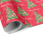 Scottish Terrier Dog Kerstmis Holiday Red Cadeaupapier (Rol Hoek)