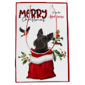 Scottish Terrier Dog Kerstmis Medium Cadeauzakje (Voorkant)