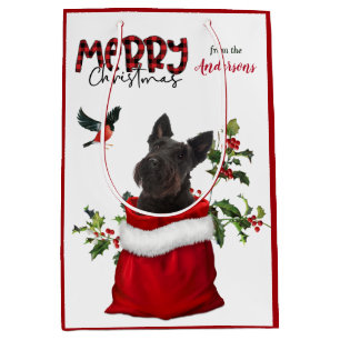 Scottish Terrier Dog Kerstmis Medium Cadeauzakje