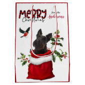 Scottish Terrier Dog Kerstmis Medium Cadeauzakje (Achterkant)