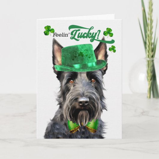 Scottish Terrier Dog Lucky St Patrick's Day Feestdagen Kaart (Voorkant)