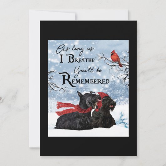 Scottish Terrier Dog Memorial Bedankkaart (Voorkant)