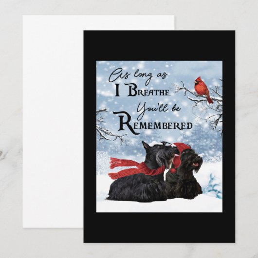 Scottish Terrier Dog Memorial Bedankkaart (Voorkant / Achterkant)