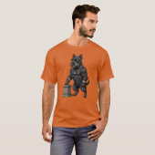 Scottish Terrier Dog, muscular, tattooed, bodybuil T-shirt (Voorkant volledig)