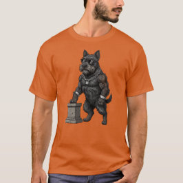 Scottish Terrier Dog, muscular, tattooed, bodybuil T-shirt