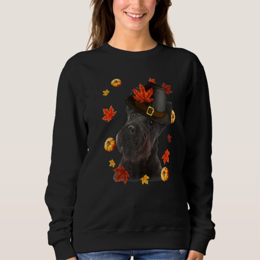 Scottish Terrier Dog Pilgrim Hat Fall Happy Trui (Voorkant)