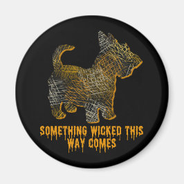 Scottish Terrier Dog Silhouette Fun Halloween Magneet