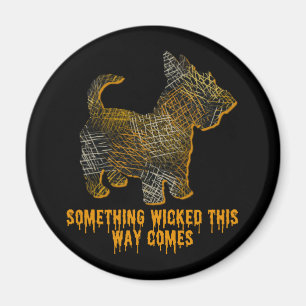 Scottish Terrier Dog Silhouette Fun Halloween Magneet