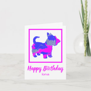 Scottish Terrier Dog Sillhouette Funny Birthday Kaart