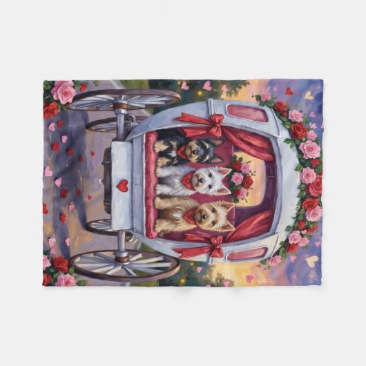 Scottish Terrier Dog Valentine's Day Fleece Deken (Voorkant (Horizontaal))