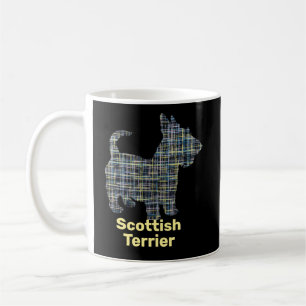 Scottish Terrier Dog Yellow & Black Grid Koffiemok