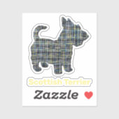 Scottish Terrier Dog Yellow & Black Grid Sticker (Vel)