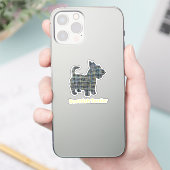Scottish Terrier Dog Yellow & Black Grid Sticker (Telefoon)