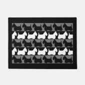 Scottish Terrier dog zwart/grijs/wit, strepen Deurmat (Voorkant)