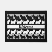 Scottish Terrier dog zwart/grijs/wit, strepen Deurmat (Voorkant)