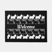 Scottish Terrier dog zwart/grijs/wit, strepen Do Deurmat (Voorkant)