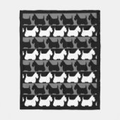 Scottish Terrier dog zwart/grijs/wit, strepen Fleece Deken (Voorkant)