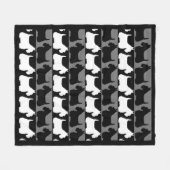 Scottish Terrier dog zwart/grijs/wit, strepen Fleece Deken (Voorkant (Horizontaal))