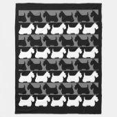 Scottish Terrier dog zwart/grijs/wit, strepen Fleece Deken (Voorkant)