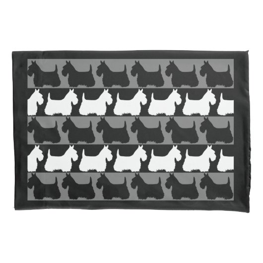 Scottish Terrier dog zwart/grijs/wit, strepen Kussensloop (Voorkant)