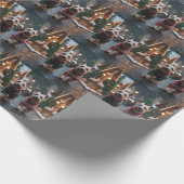 Scottish Terrier Dogs Christmas Snow Holiday Cadeaupapier (Hoek)