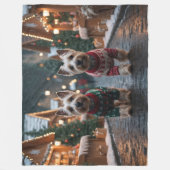 Scottish Terrier Dogs Christmas Snow Holiday Fleece Deken (Voorkant)