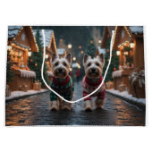 Scottish Terrier Dogs Christmas Snow Holiday Groot Cadeauzakje (Voorkant)