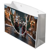 Scottish Terrier Dogs Christmas Snow Holiday Groot Cadeauzakje (Achterkant Gekanteld)