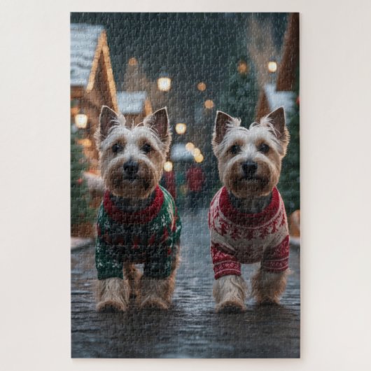 Scottish Terrier Dogs Christmas Snow Holiday Legpuzzel (Verticaal)