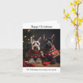 Scottish Terrier Dogs Happy Christmas Kaart (Gele Bloem)