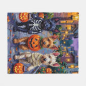 Scottish Terrier Dogs in Halloween Costumes Fleece Deken (Voorkant (Horizontaal))