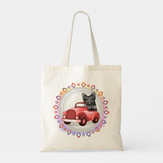 Scottish Terrier Driving Car Tote Bag (Achterkant)