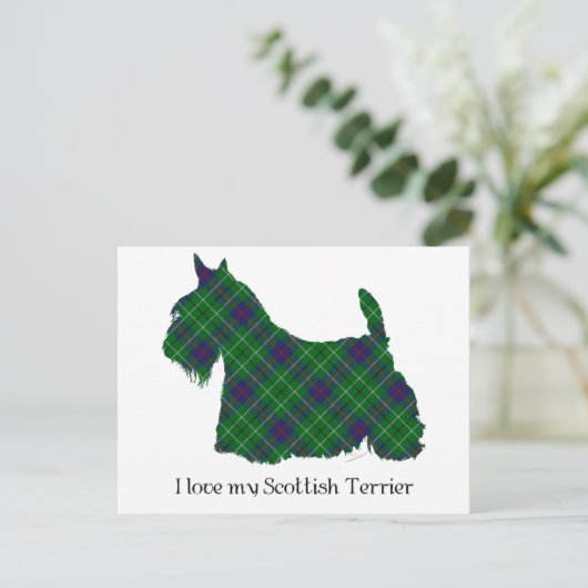 Scottish Terrier Duncan Tartan Briefkaart (Staand voorkant)