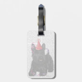Scottish Terrier en Party Pet Bagagelabel (Achterkant verticaal)