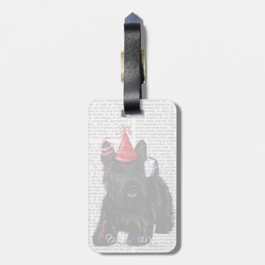 Scottish Terrier en Party Pet Bagagelabel (Achterkant verticaal)
