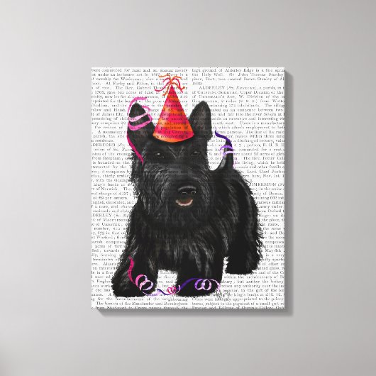 Scottish Terrier en Party Pet Canvas Afdruk (Voorkant)