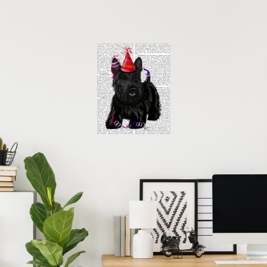 Scottish Terrier en Party Pet Poster (Thuiskantoor)