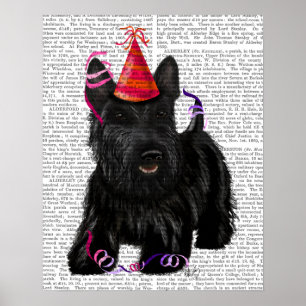 Scottish Terrier en Party Pet Poster